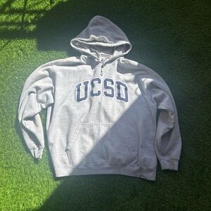 vintage UCSD Grey Pullover Hoodie - Men's Casual Sweatshirt
